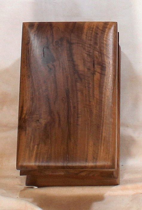 Handmade Claro Walnut Urn With Wave/Curved Sides (AA61)