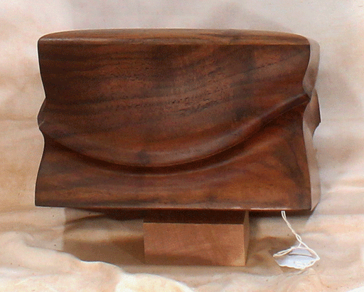 Handmade Claro Walnut Urn With Wave/Curved Sides (AA61)