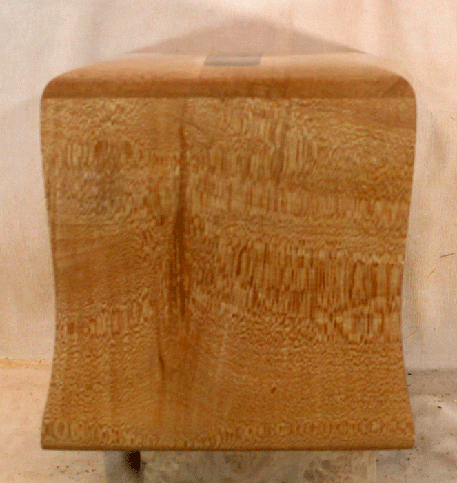 Handmade Maple Urn With Curved Sides and a Myrtle Cross (AA72)
