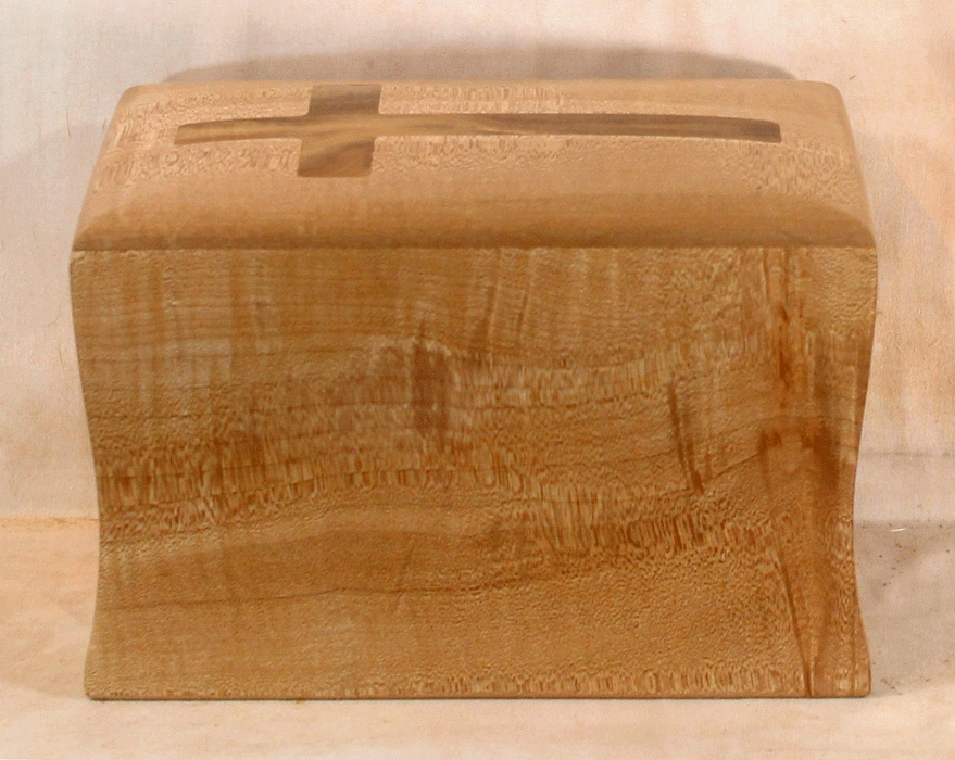 Handmade Maple Urn with a Myrtle Cross