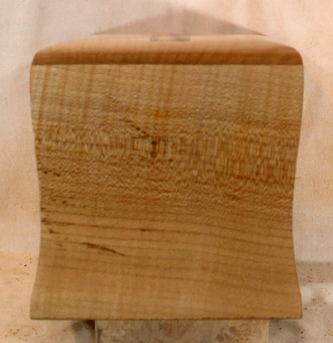 Handmade Maple Urn With Curved Sides and a Myrtle Cross (AA73)