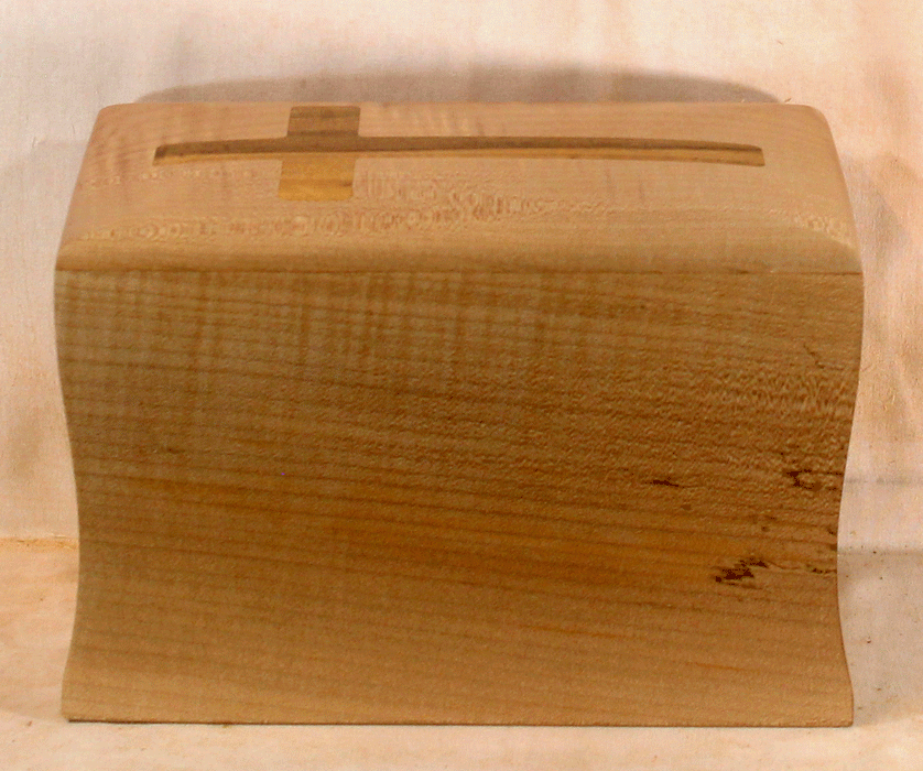 Handmade Maple Urn with Myrtle Cross