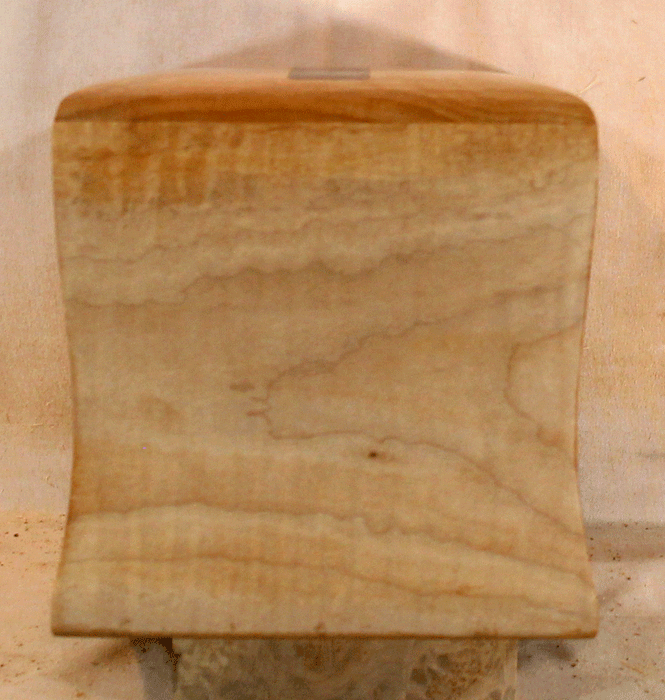 Handmade Maple Urn With Curved Sides and a Walnut Cross (AA74)