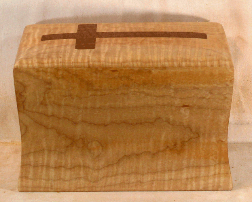 Handmade Maple Urn with a Walnut Cross
