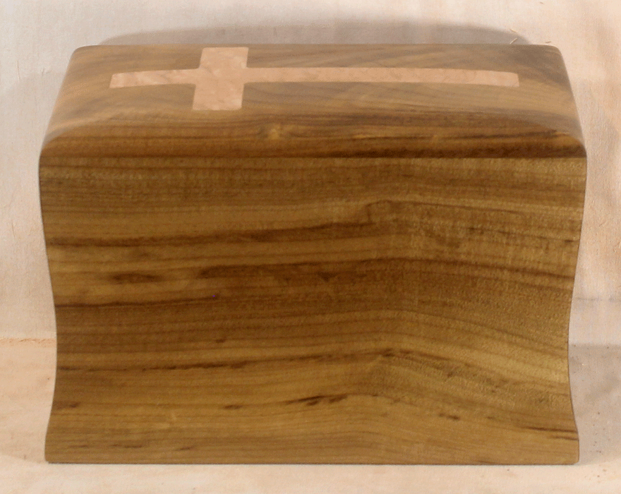 Handmade Myrtle Urn with a Maple Cross