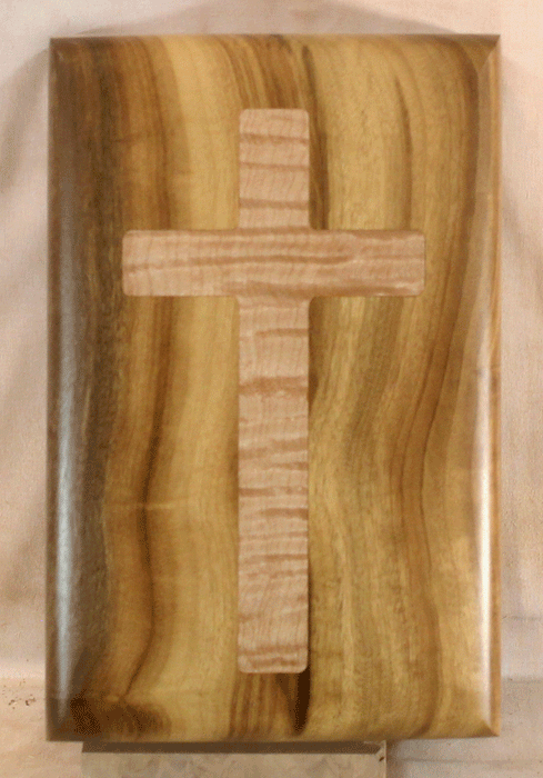 Handmade Myrtle Urn With Curved Sides and a Maple Cross (AA86)