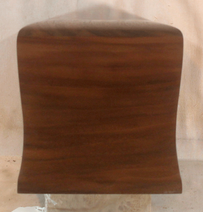 Handmade Claro Walnut Urn With Curved Sides (AA88)