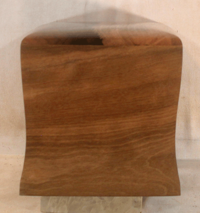 Handmade Ohia Urn With Curved Sides (AA92)