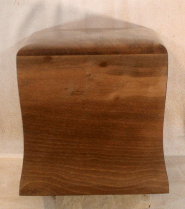 Handmade Ohia Urn With Walnut Cross (AA93)