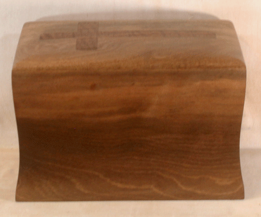 Handmade Ohia Urn with Walnut Cross