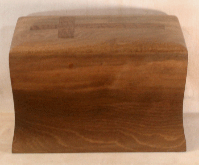 Handmade Ohia Urn with Walnut Cross