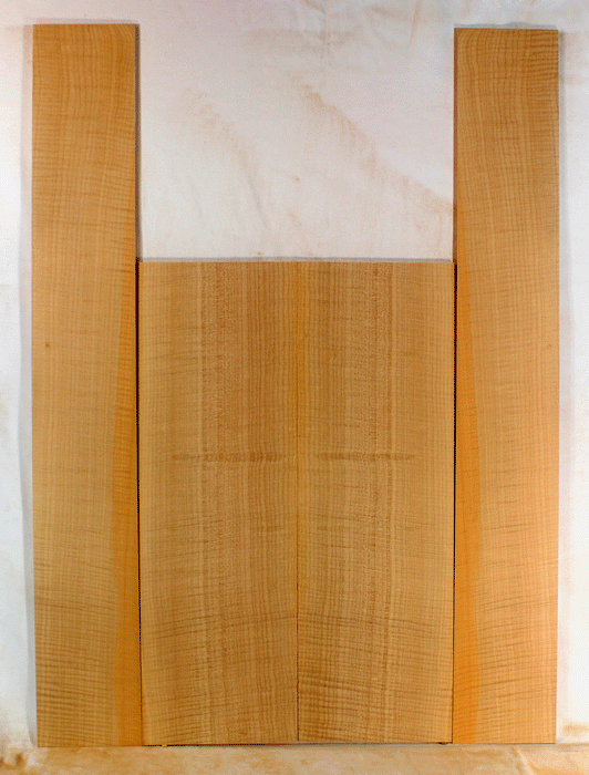 Maple Guitar Back and Sides Set, Standard Size, Fiddle Back Figure (CK51)