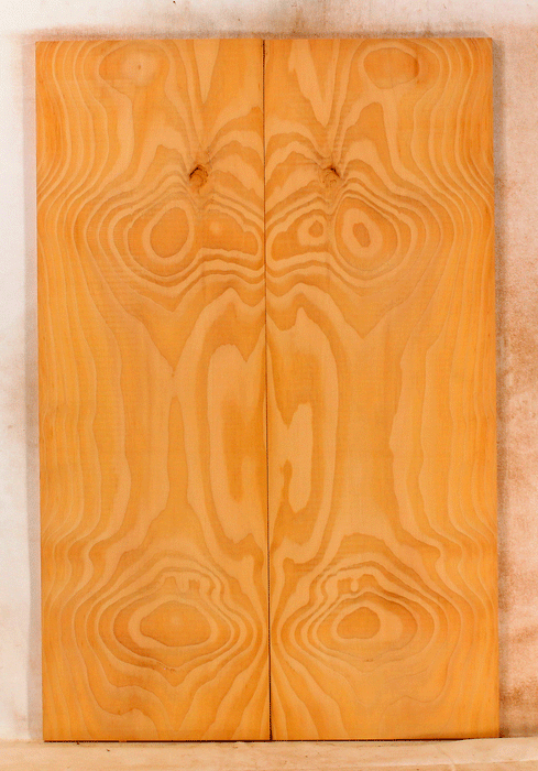 Wavy Douglas Fir Solid Body Droptop Guitar Top, Warm and Bright Tone, Eco-friendly (KS78)