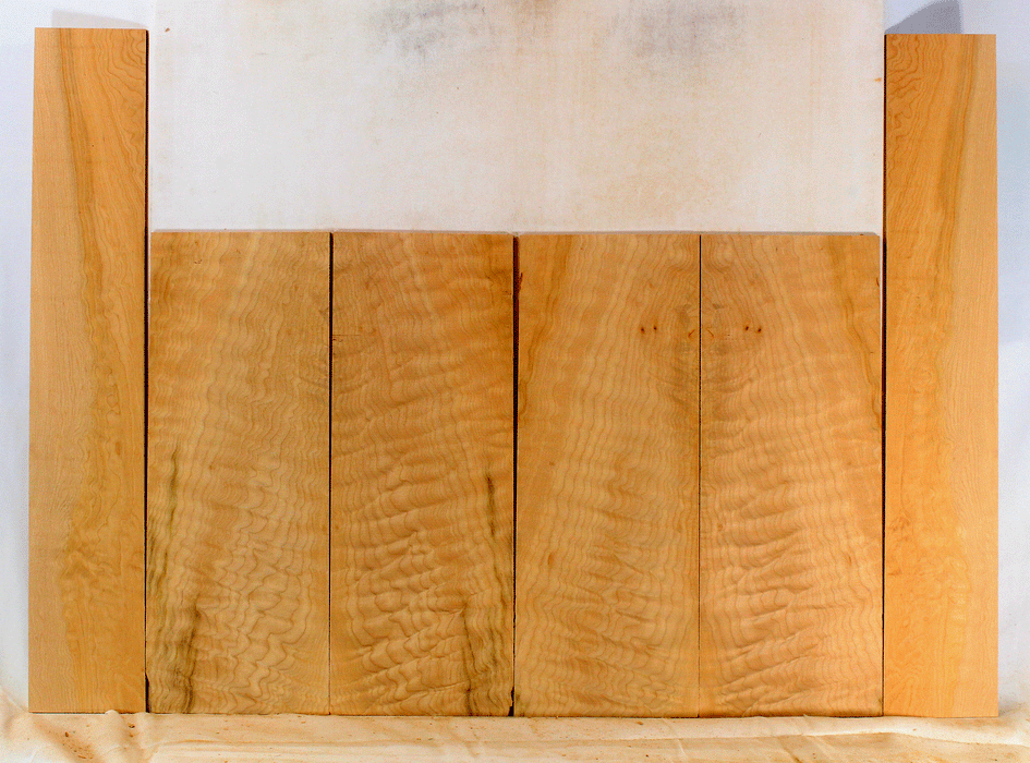 Maple Ukulele Top, Back, and Sides Set, Baritone Size, Quilted Figure (LB01)