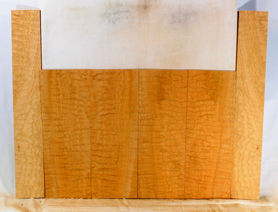 Maple Ukulele Top, Back, and Sides Set, Baritone Size, Quilted Figure (LB13)