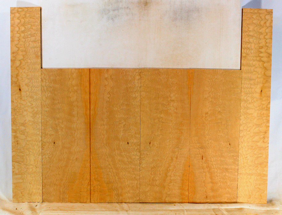 Maple Ukulele Top, Back, and Sides Set, Baritone Size, Quilted Figure (LB16)