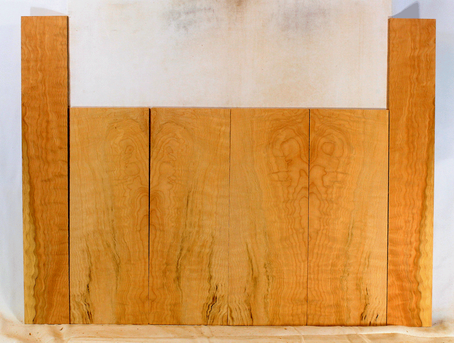 Maple Ukulele Top, Back, and Sides Set, Baritone Size, Quilted Figure (LB17)