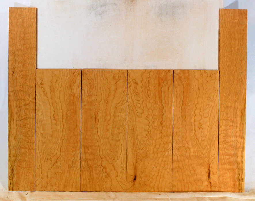 Maple Ukulele Top, Back, and Sides Set, Baritone Size, Quilted Figure (LB22)