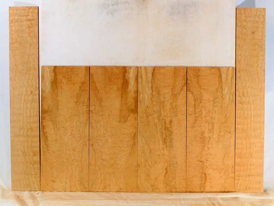 Maple Ukulele Top, Back, and Sides Set, Baritone Size, Quilted Figure (LB23)