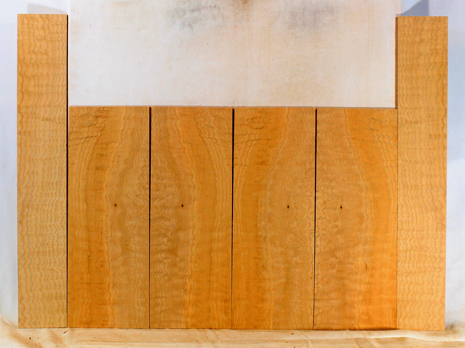 Maple Ukulele Top, Back, and Sides Set, Baritone Size, Quilted Figure (LB24)