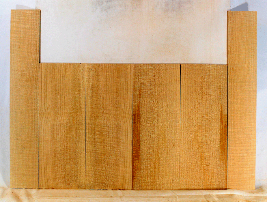 Maple Ukulele Top, Back, and Sides Set, Baritone Size, Fiddle Back Figure (LB34)