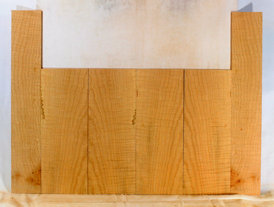 Maple Ukulele Top, Back, and Sides Set, Baritone Size, Fiddle Back Figure (LB35)