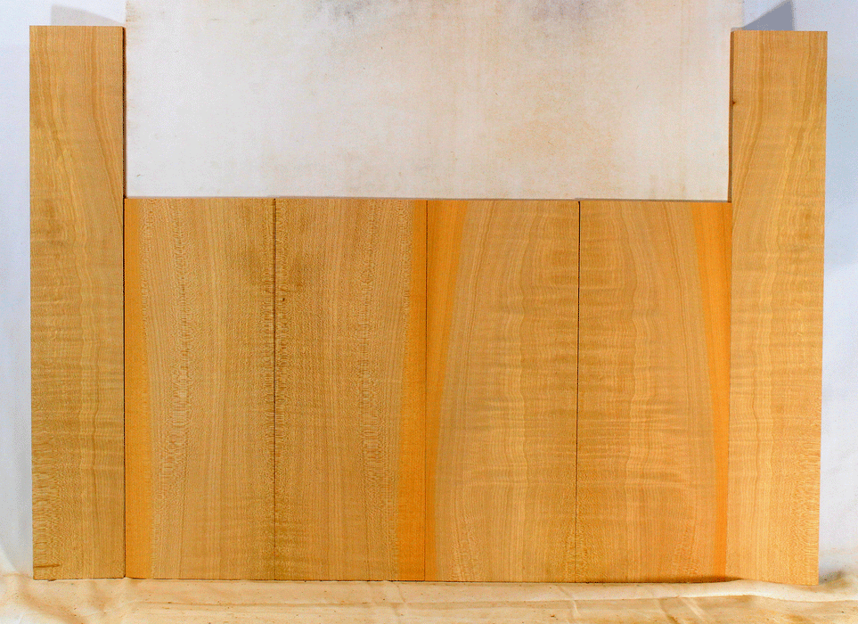 Maple Ukulele Top, Back, and Sides Set, Baritone Size, Fiddle Back Figure (LB36)