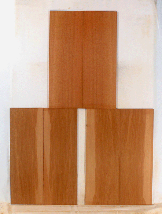 Redwood Ukulele Soundboard, Three Sets, Baritone Size, Figured, Recovered from Trees Cut in the 1890’s and 1900’s, Eco-Friendly (LB41)