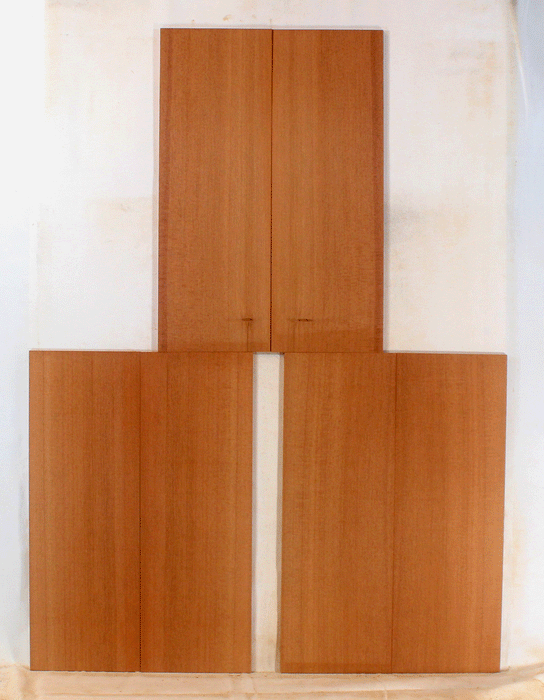 Redwood Ukulele Soundboard, Three Sets, Baritone Size, Figured, Recovered from Trees Cut in the 1890’s and 1900’s, Eco-Friendly (LB43)