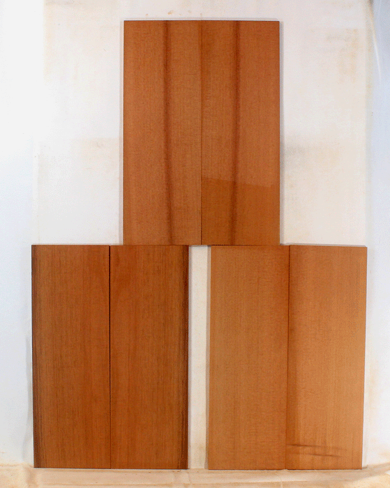 Redwood Ukulele Soundboard, Three Sets, Baritone Size, Figured, Recovered from Trees Cut in the 1890’s and 1900’s, Eco-Friendly (LB44)