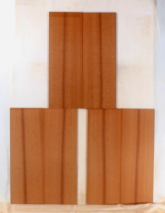 Redwood Ukulele Soundboard, Three Sets, Baritone Size, Figured, Recovered from Trees Cut in the 1890’s and 1900’s, Eco-Friendly (LB45)