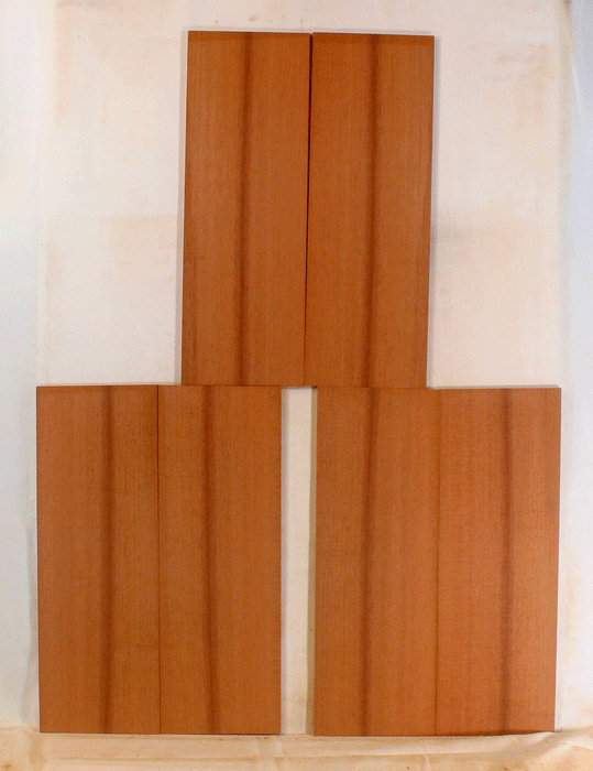 Redwood Ukulele Soundboard, Three Sets, Baritone Size, Figured, Recovered from Trees Cut in the 1890’s and 1900’s, Eco-Friendly (LB46)