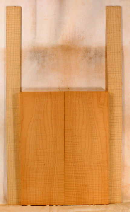 Maple Mandolin Archtop Back, and Sides Set, Fiddle Back Figure (LD10)