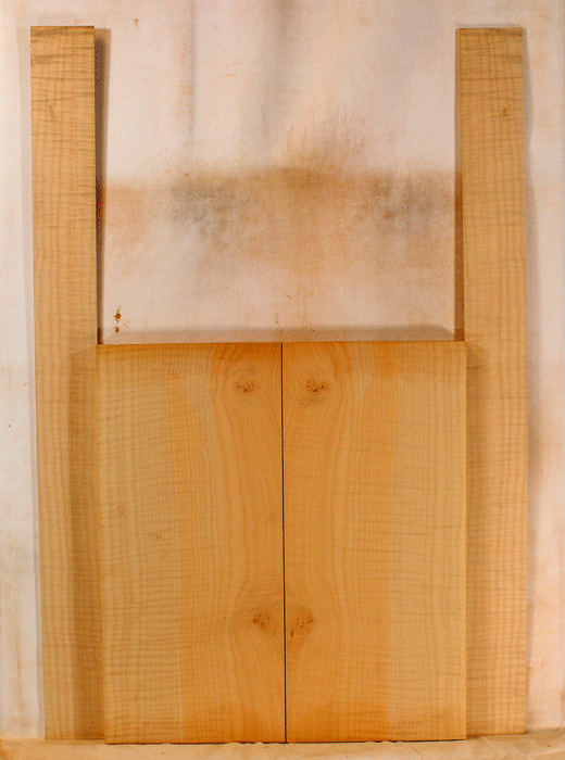 Maple Mandolin Archtop Back, and Sides Set, Fiddle Back Figure (LD13)