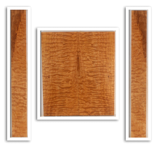 Maple Ukulele Arch Top Back and Sides Set, Baritone Size, Quilted Figure (LE94)