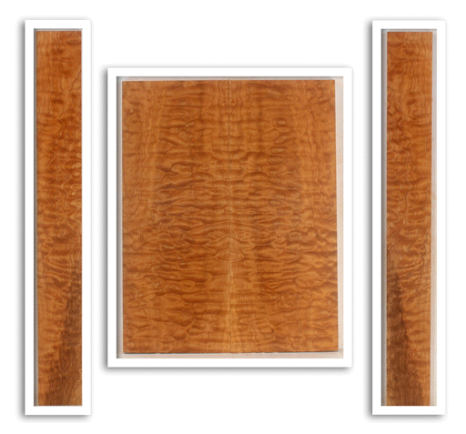 Maple Ukulele Arch Top Back and Sides Set, Baritone Size, Quilted Figure (LE95)