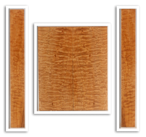 Maple Ukulele Arch Top Back and Sides Set, Baritone Size, Quilted Figure (LE97)