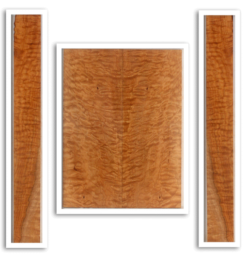 Maple Ukulele Arch Top Back and Sides Set, Baritone Size, Quilted Figure (LE98)