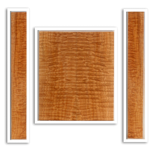 Maple Ukulele Arch Top Back and Sides Set, Baritone Size, Quilted Figure (LF01)