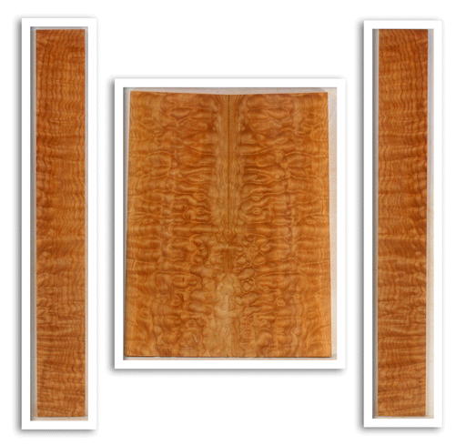 Maple Ukulele Arch Top Back and Sides Set, Baritone Size, Quilted Figure (LF02)