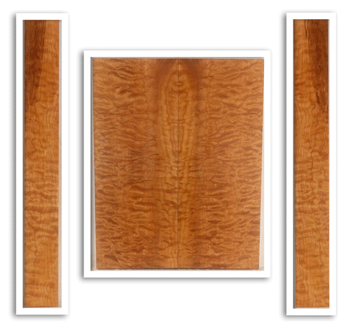 Maple Ukulele Arch Top Back and Sides Set, Baritone Size, Quilted Figure (LF03)