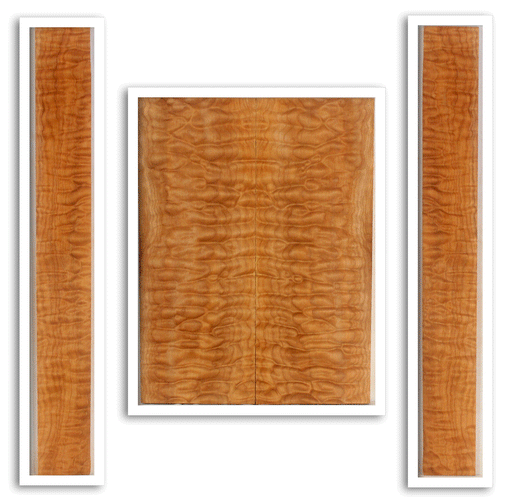 Maple Ukulele Arch Top Back and Sides Set, Baritone Size, Quilted Figure (LF06)