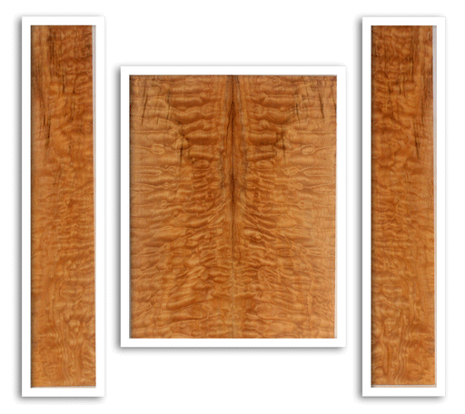 Maple Ukulele Arch Top Back and Sides Set, Baritone Size, Quilted Figure (LF07)