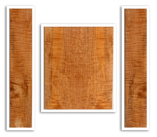 Maple Ukulele Arch Top Back and Sides Set, Baritone Size, Fiddle Back Figure (LF09)