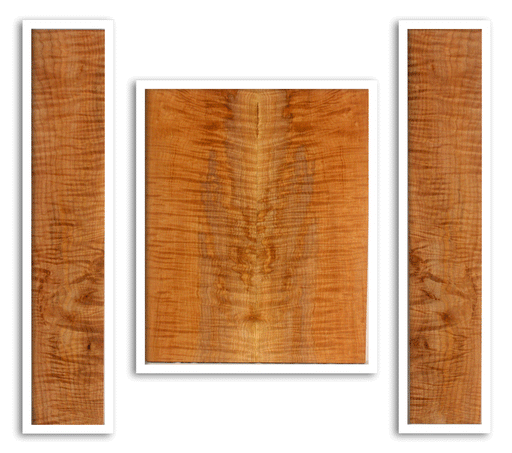 Maple Ukulele Arch Top Back and Sides Set, Baritone Size, Fiddle Back Figure (LF10)