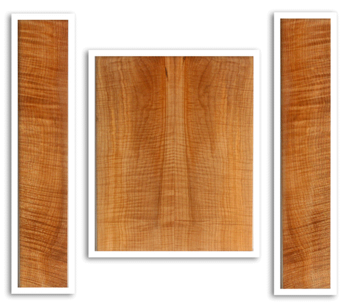 Maple Ukulele Arch Top Back and Sides Set, Baritone Size, Fiddle Back Figure (LF12)
