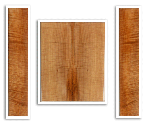 Maple Ukulele Arch Top Back and Sides Set, Baritone Size, Fiddle Back Figure (LF13)