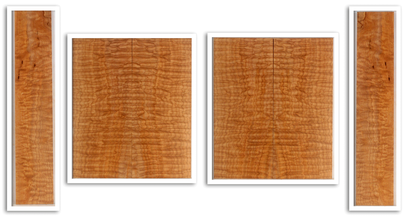 Maple Ukulele Top, Back, and Sides Set, Baritone Size, Quilted Figure (LF20)