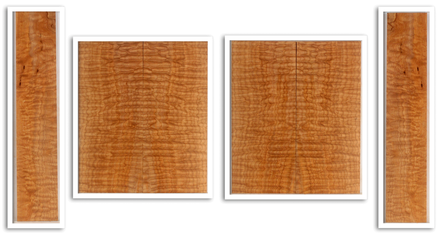 Maple Ukulele Top, Back, and Sides Set, Baritone Size, Quilted Figure (LF20)
