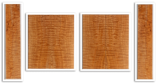 Maple Ukulele Top, Back, and Sides Set, Baritone Size, Quilted Figure (LF20)